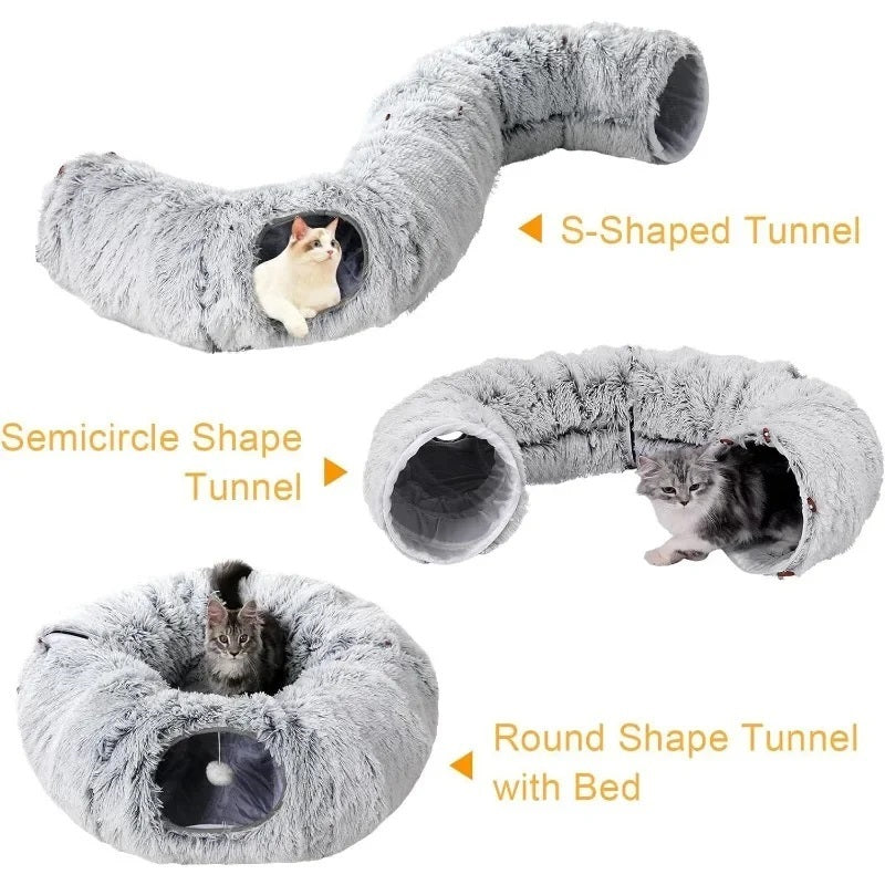 Fluffy Plys Kattetunnel Seng