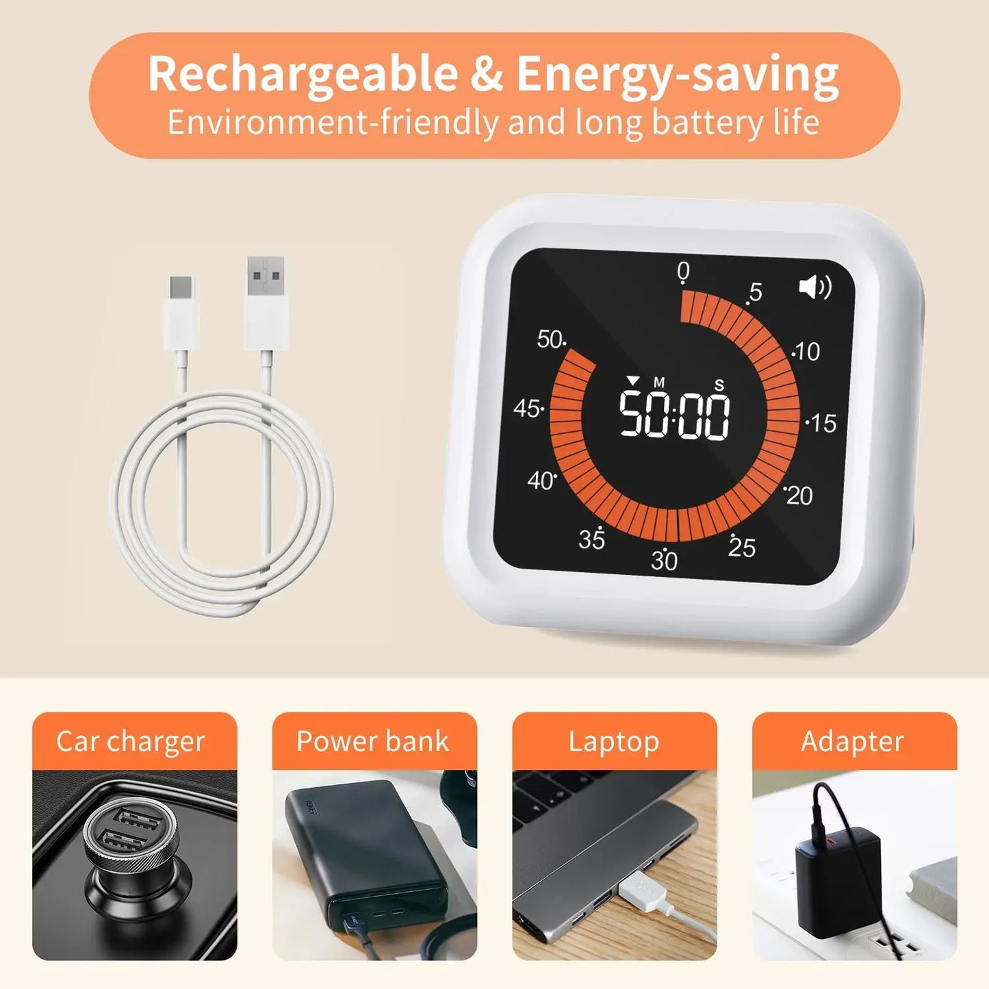 Smart Lydløs Visuel Timer
