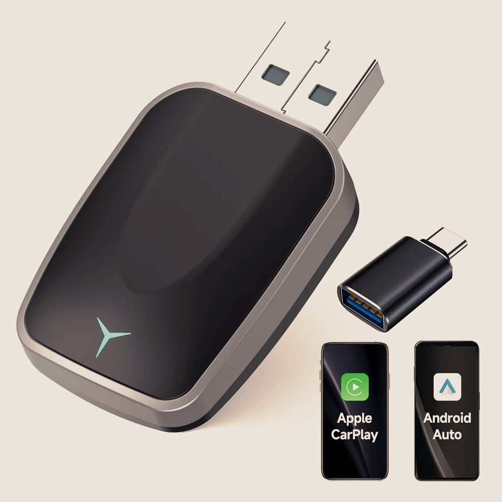 2-i-1 Trådløs CarPlay Android Auto-adapter