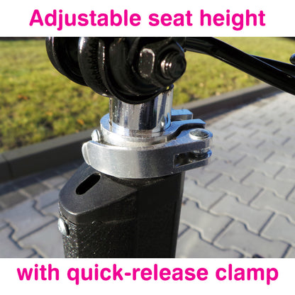 800W Sammenklappelig Elektrisk Løbehjul med Sæde og Mobilholder til Voksne