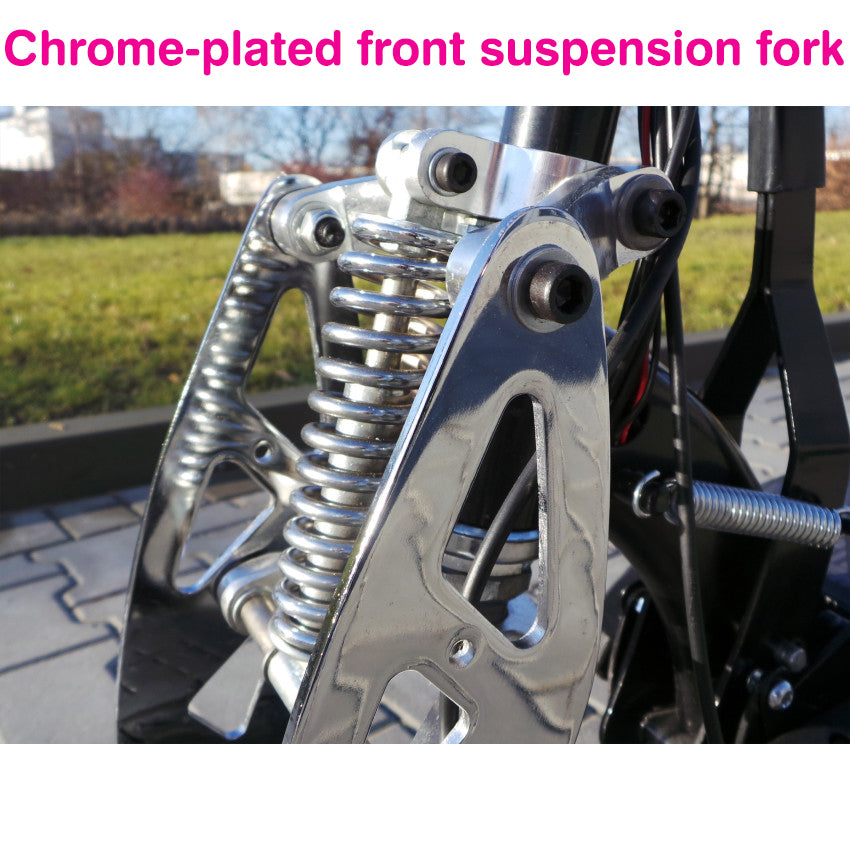 800W Sammenklappelig Elektrisk Løbehjul med Sæde og Mobilholder til Voksne