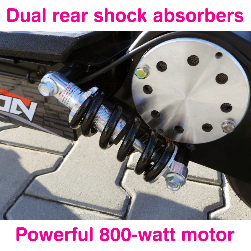 800W Sammenklappelig Elektrisk Løbehjul med Sæde og Mobilholder til Voksne