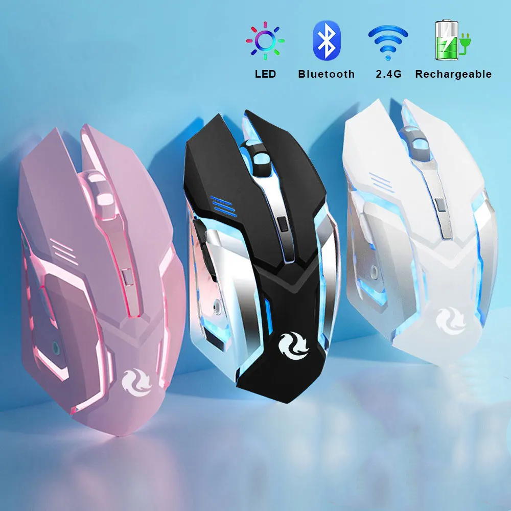 LED Genopladelig Ergonomisk Gaming Mus