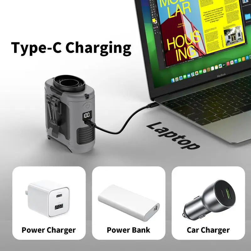 Udendørs Taljevifte med Powerbank