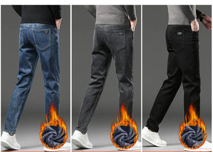 Herre Vinterfleece Denim Jeans