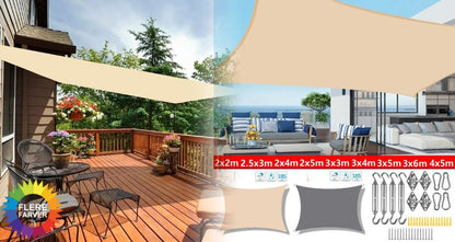 Vandtæt Solskærm til Gårdhave, Have, Terrasse osv.