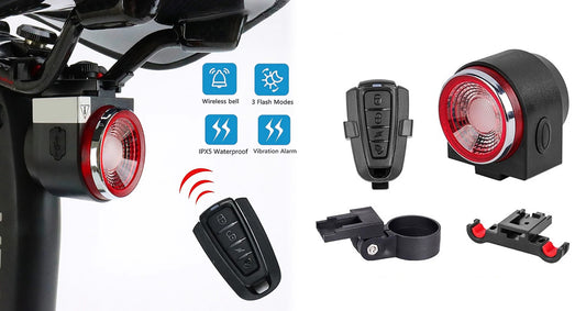 USB Opladelig Cykelbaglygte med Alarm