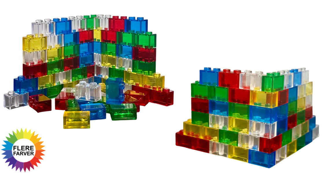 40 stk. Små Gennemsigtige 1x2 Byggeklodser Legetøj