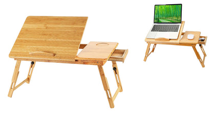 Justerbart Bambus Laptopbord til Seng og Sofa