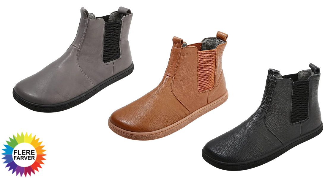 Barfodede Læderstøvler til Mænd & Kvinder med Uldfor