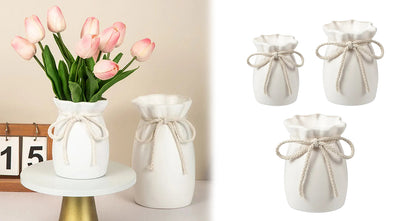 Moderne Dekorativ Blomstervase med Sløjfedesign