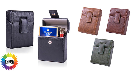 Bærbart Læderetui til Cigaret og Lighter