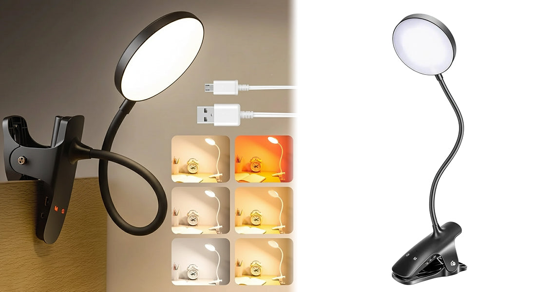 Genopladelig Læselampe med Klemme