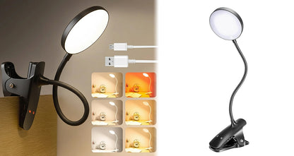 Genopladelig Læselampe med Klemme