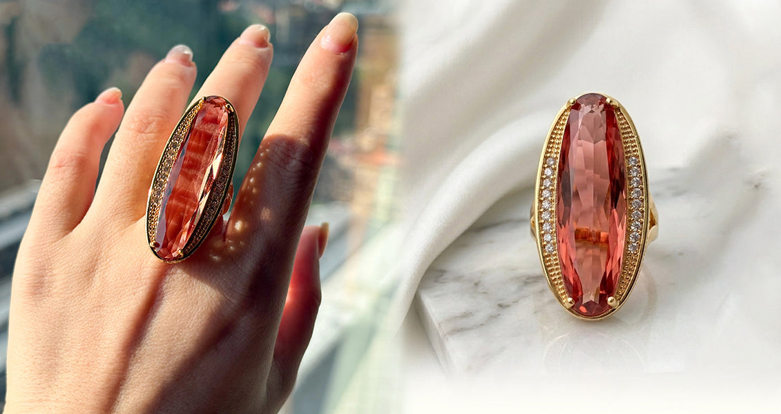 Oval Ring med Farveskiftende Sten til Kvinder