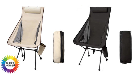 Bærbar Campingstol med Hovedstøtte
