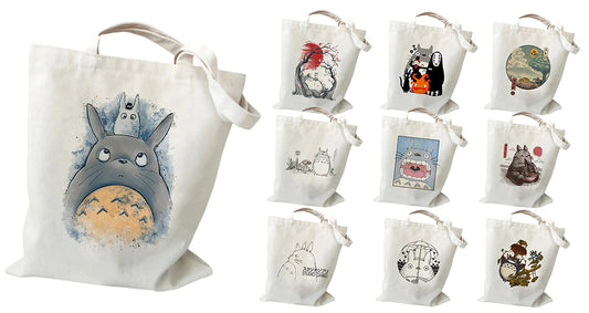 Totoro Lærreds Shopper – Foldbar Genanvendelig Taske