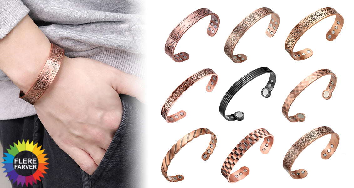 Kobber Magnetarmbånd – Livets Træ Design med Neodymmagneter