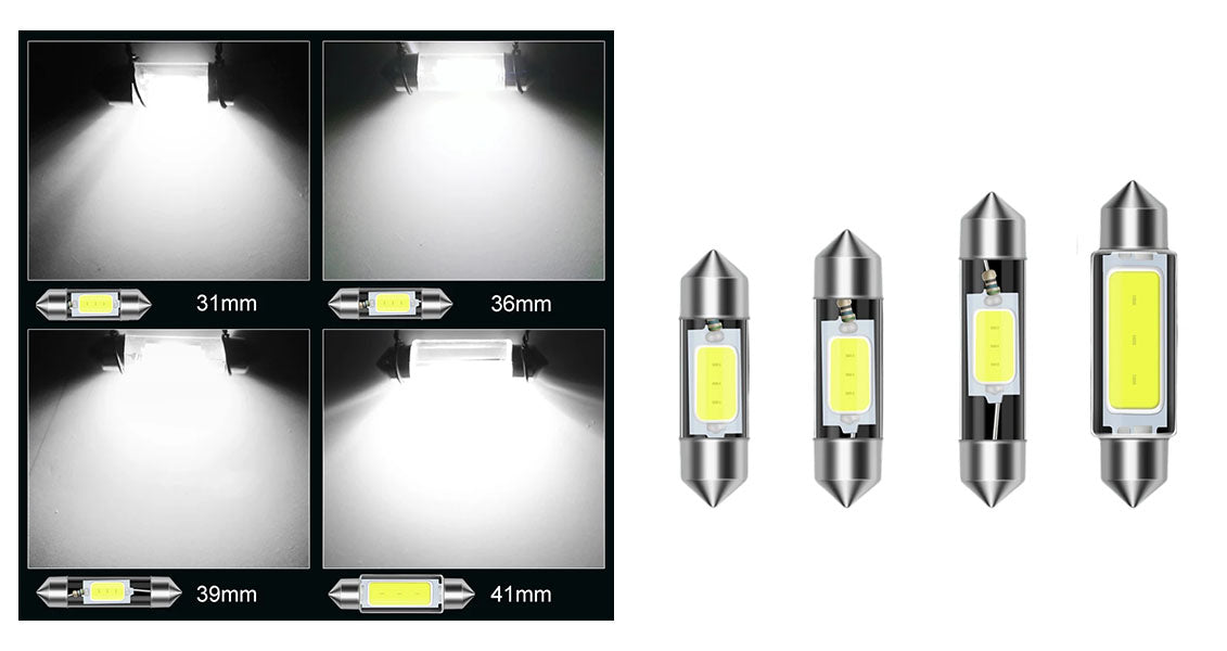 10 stk. LED Loftlys og Nummerpladelys til Bil
