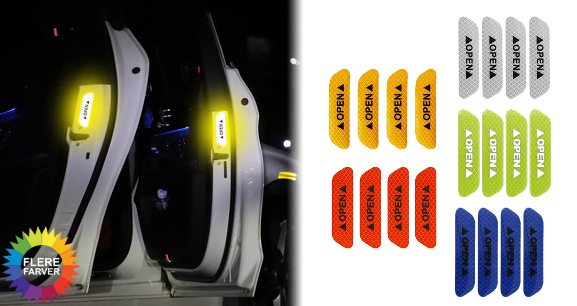 4 stk. Refleksklistermærker til Bildøren