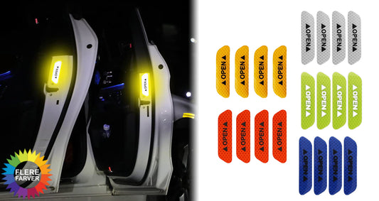 4 stk. Refleksklistermærker til Bildøren