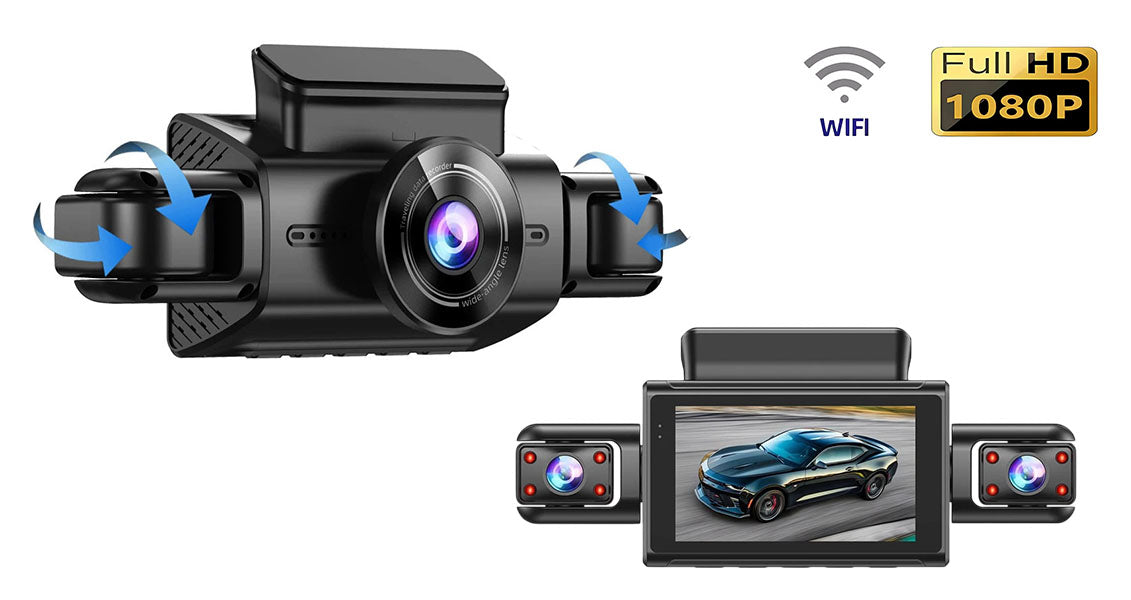 4-Kamera WiFi-Dashcam-System – Full HD-Optagelse Med Nattesyn og Parkeringsovervågning