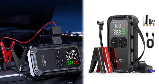 Jumpstarter til Bilbatteri 6000A med Luftkompressor 160 PSI