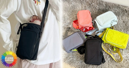 Lille Nylon Crossbody Taske med Flaskelomme