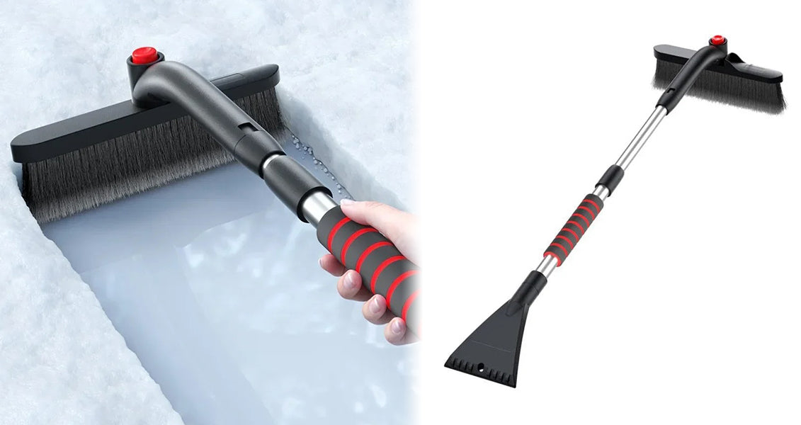 Udtrækkelig Sneskovl og Børste til Bilen