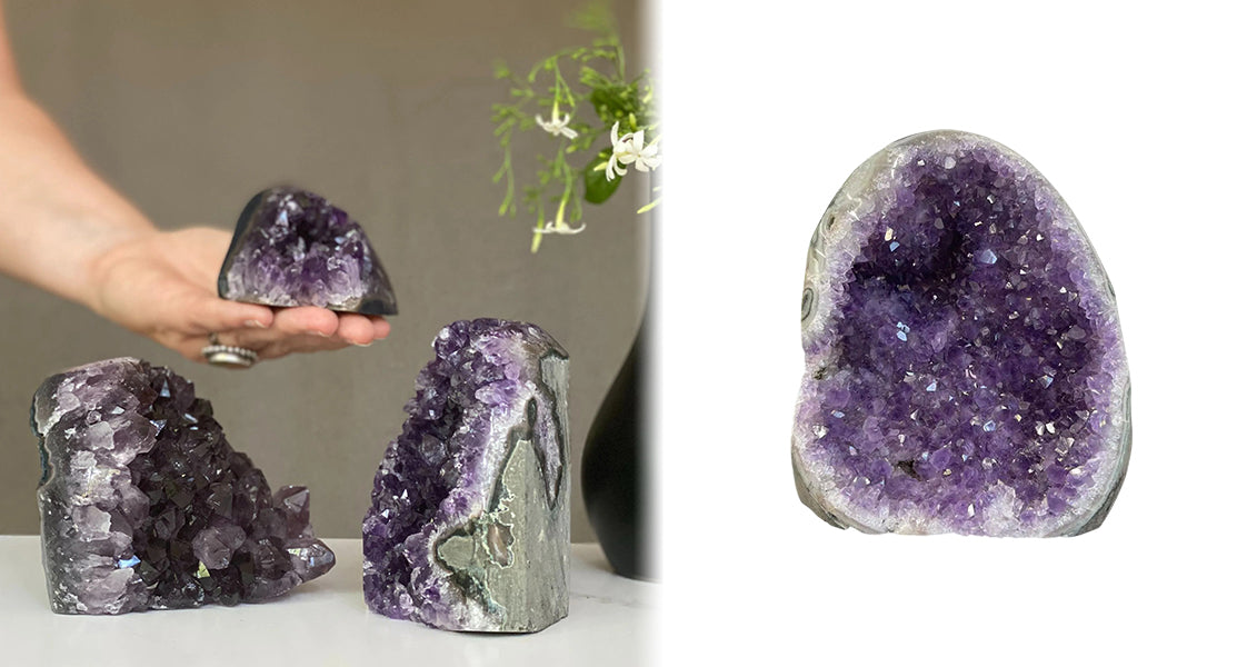 Naturlig Ametystkrystalklynge til Boligindretning