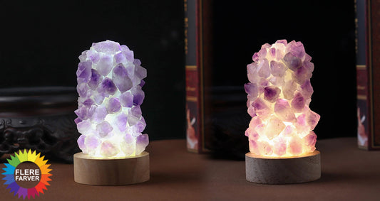 USB Ametyst Krystal Dekorationsnatlampe