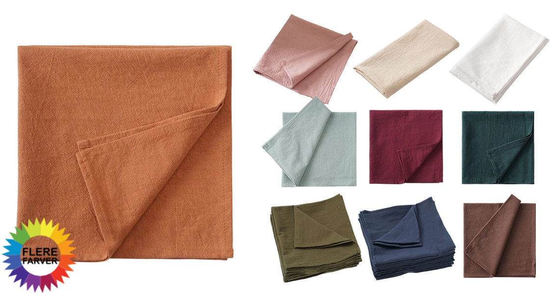 24 stk. Bomuldsservietter – 40x40 cm Vaskbare Genanvendelige