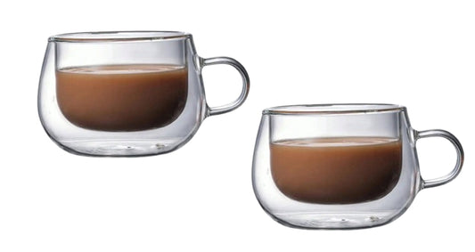 2 stk. 120 ml Dobbeltvæggede Glaskrus