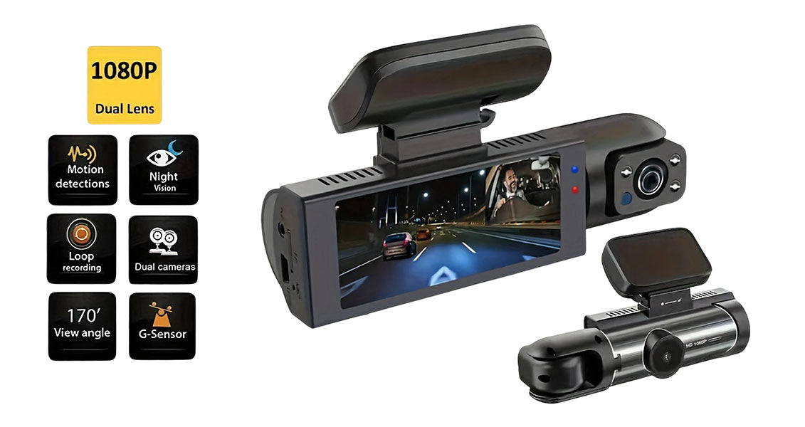 Dual Linse 1080P Bil Dashcam med Indvendig Optagelse