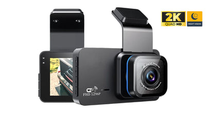 2K WiFi Dashcam med Nattesyn