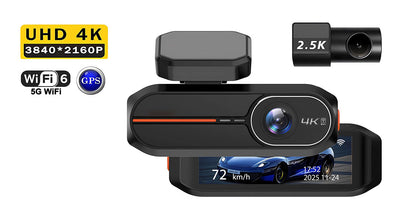 4K WiFi Dashcam med Front- og Bagkamera