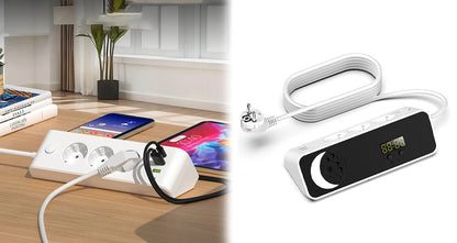 Hjørnestikdåse til Skrivebord med 2 USB- og 2 USB-C-Porte