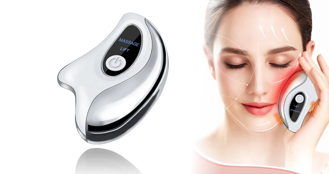 Elektrisk Gua Sha Ansigts- & Nakkemassager – Løfter, Opstrammer & Fornyende Pleje