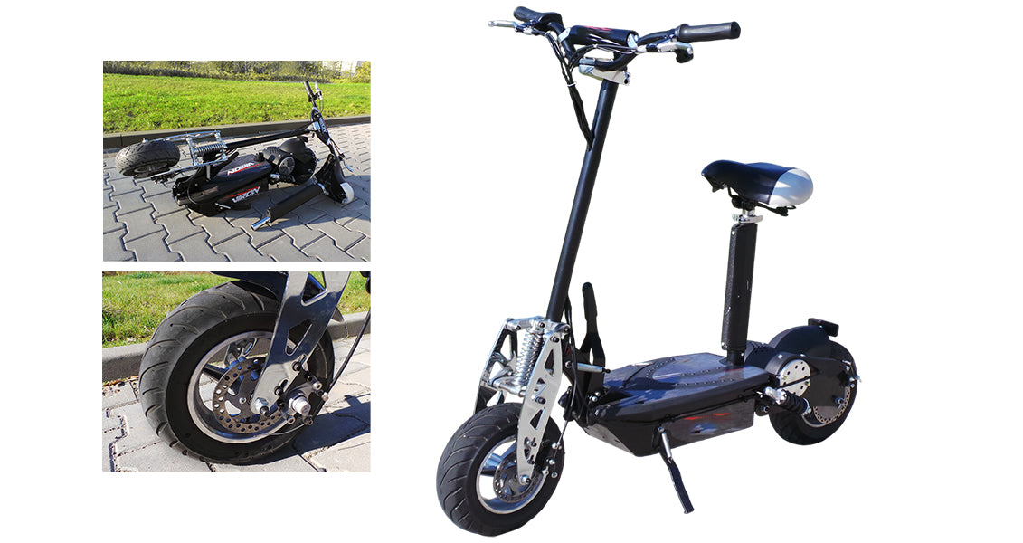 800W Sammenklappelig Elektrisk Løbehjul med Sæde og Mobilholder til Voksne