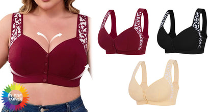 Plus Size Komfort-BH uden Bøjle med Lukning Foran