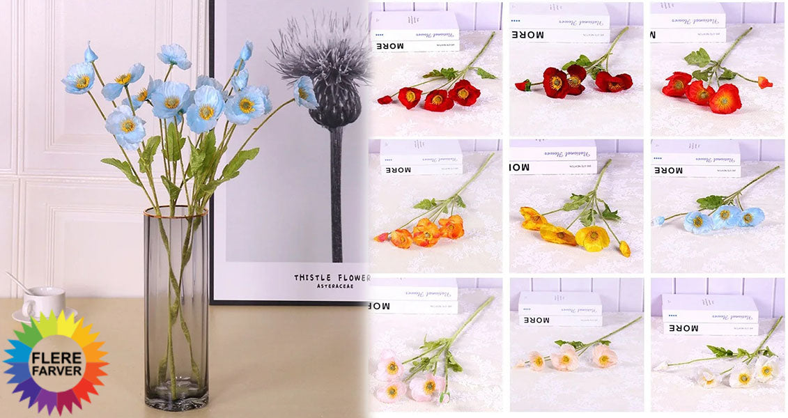 Kunstige Valmueblomster til Boligindretning