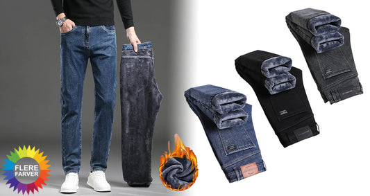 Herre Vinterfleece Denim Jeans