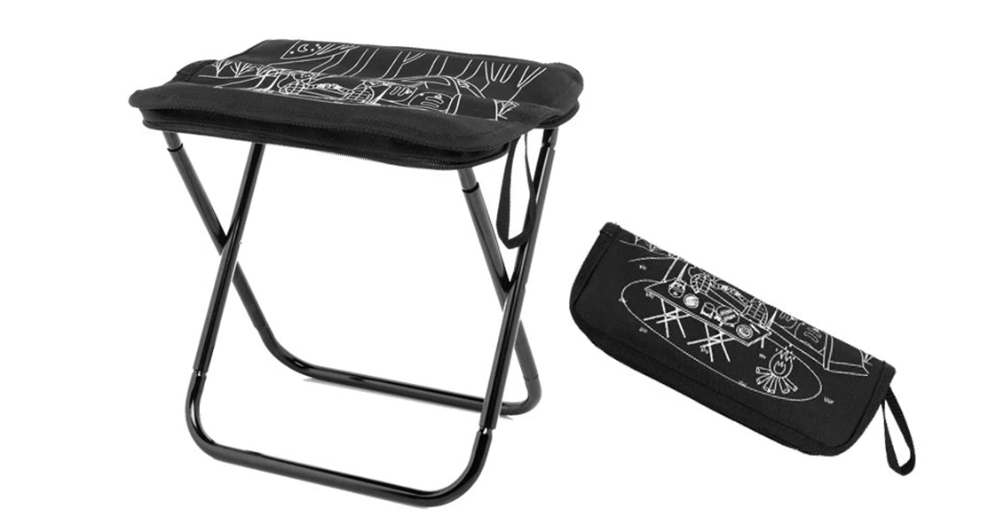 Sammenklappelig Campingskammel med Opbevaringslomme