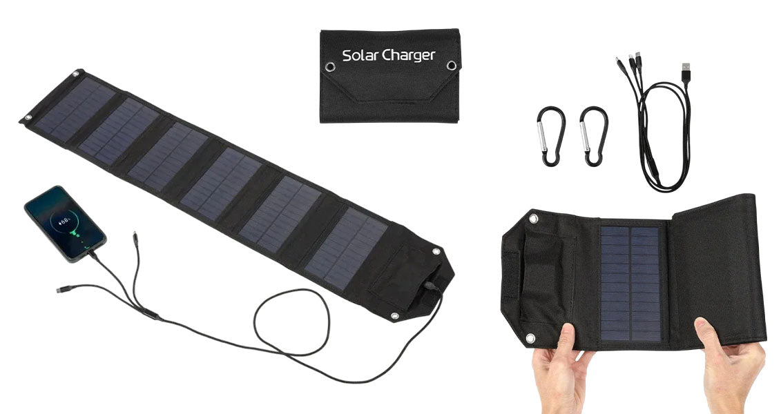 Sammenklappelig Solpaneloplader til Telefon og Powerbank