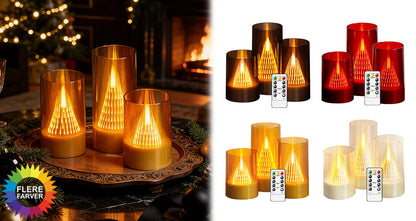 Flammefri LED-stearinlys med Flammeeffekt