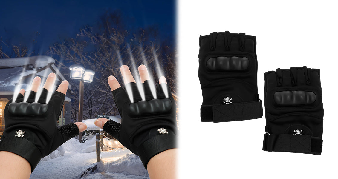 8 LED Håndfri Lommelygtehandsker