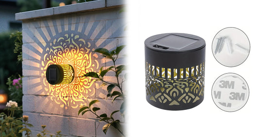 Solcelle Hegnslamper med Dekorativt Mønster