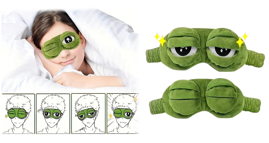 Sjov 3D Blød Frø Sovemaske