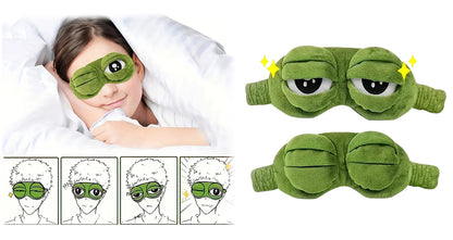 Sjov 3D Blød Frø Sovemaske