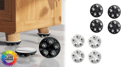 4 Stk. Møbelfødder med Hjul